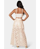 Bebe Women's 2 Piece Embroidery Gown