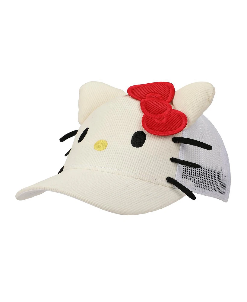 Hello Kitty Big Face Women's White Trucker Hat