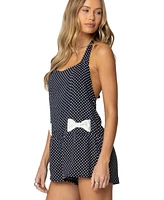 Edikted Womens Lena Polka Dot Halter Neck Romper