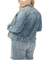 Silver Jeans Co. Plus Notched Crop Jean Jacket