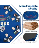 8-Player Foldable Poker Table Top with Carrying Bag and Cup Holders Compact Portable for Home Games