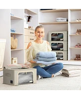 Sorbus Pack Foldable Storage Box - Metal Frame, Oxford Fabric, Large Window & Handles Organization for Bedroom