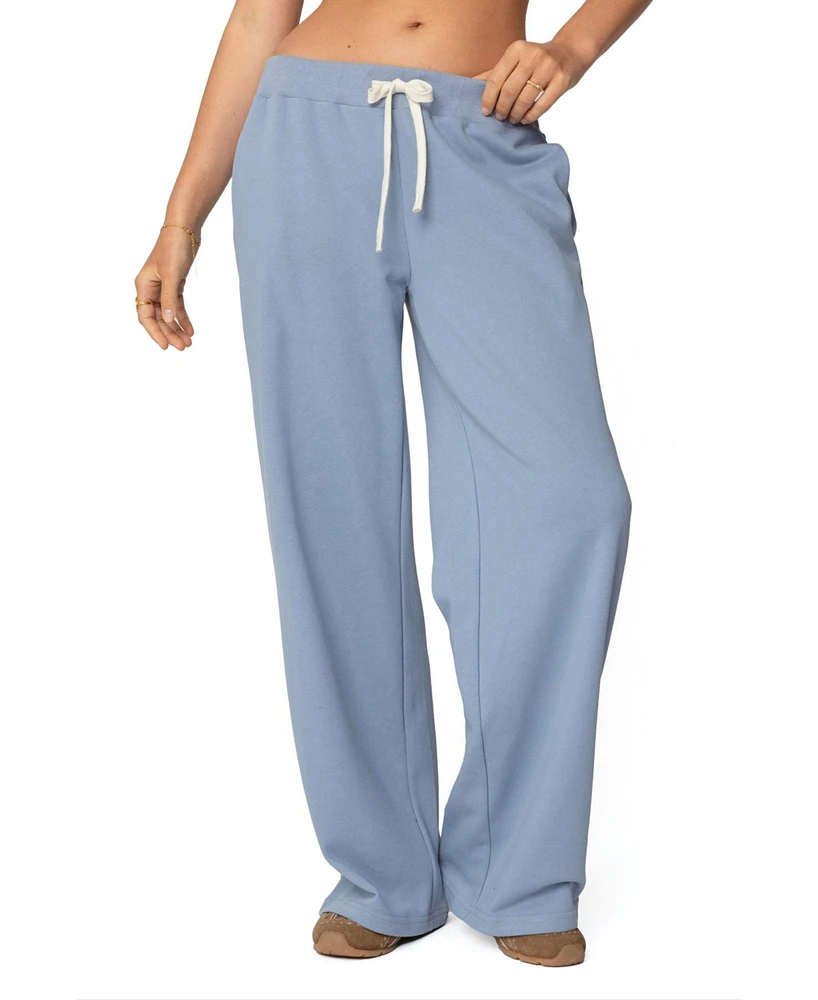 Edikted Womens French Terry Straight Leg Sweatpants