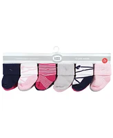 Luvable Friends Cotton Rich Baby Terry Socks 24-Pack, Stripe Ballet, 0-6 Months