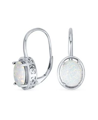 Bling Jewelry White Blue Purple Created Opal Dangle Earrings Sterling Silver