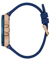 Guess Men's Multifunction Blue Silicone Watch, 45mm