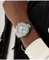 Guess Men's Multifunction Silver-Tone Stainless Steel Watch, 47mm