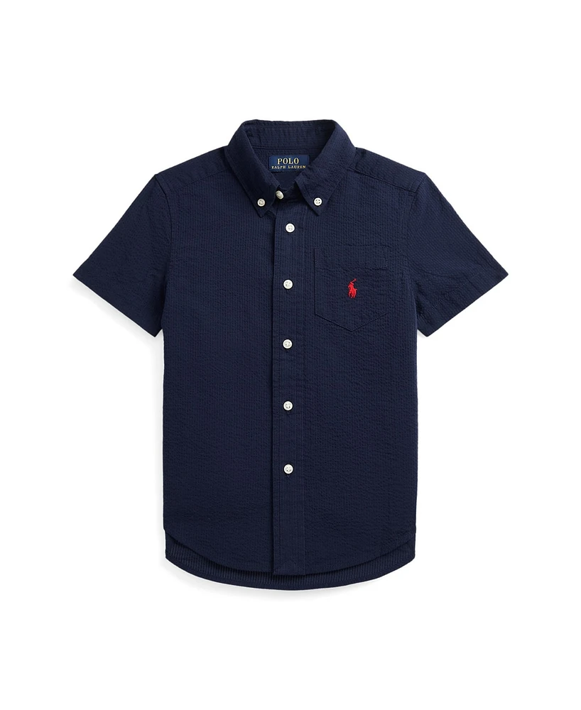 Polo Ralph Lauren Toddler and Little Boys Seersucker Short-Sleeve Shirt