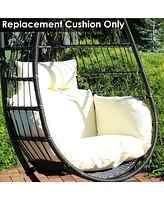 2-Piece Replacement Cushions for Hanging Egg Chair - 1 Seat Cushion and Headrest Pillow Cream