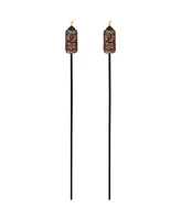 Tiki Face Torch, Outdoor Patio and Lawn Torches, 24- to 66-Inch Adjustable Height, 3-in-1, Set of 2