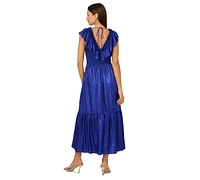 Adrianna by Papell Women's Ruffled V-Neck Midi Dress