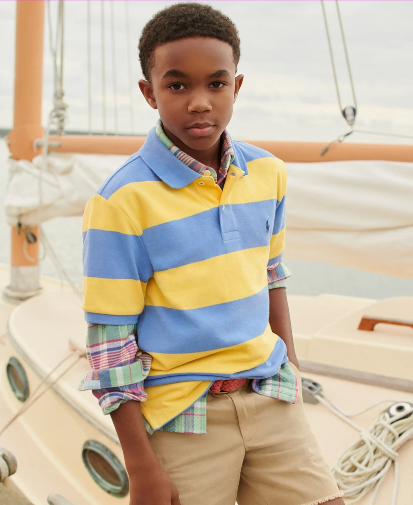 Polo Ralph Lauren Big Boys Striped Cotton Mesh Shirt