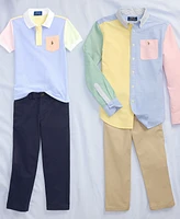 Polo Ralph Lauren Big Boys Striped Oxford Mesh Polo Shirt