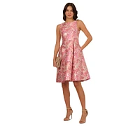 Adrianna Papell Women's Floral Jacquard Fit & Flare Dress