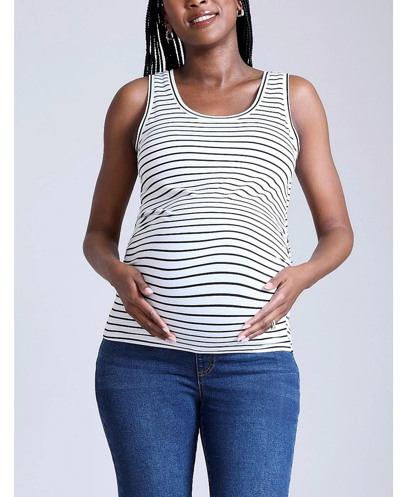 Women's Scoop Neck Side-Ruched Maternity Tank Top - Motherhood