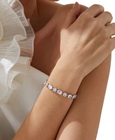 Eliot Danori Silver-Tone Cubic Zirconia Flex Bracelet, Exclusively at Macy's