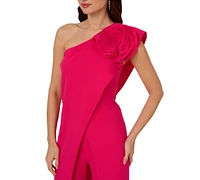 Adrianna Papell Women's Rosette One-Shoulder Jumpsuit
