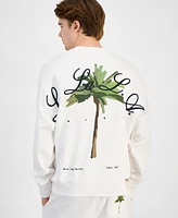 Hugo by Boss Men's Dutap Oversized-Fit Textured Palm Tree-Print Sweatshirt