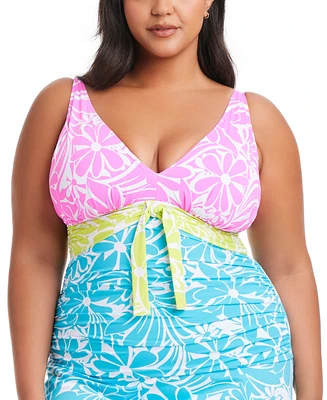 Bleu by Rod Beattie Plus Sock It To Me Colorblocked Tankini