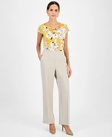 Kasper Women's Pull-On Mid-Rise Crepe Pants, Regular & Petite