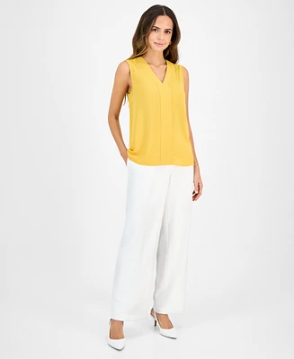 Kasper Women's Sleeveless V-Neck Top, Regular & Petite