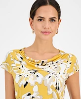 Kasper Women's Printed Cowlneck Top, Regular & Petite