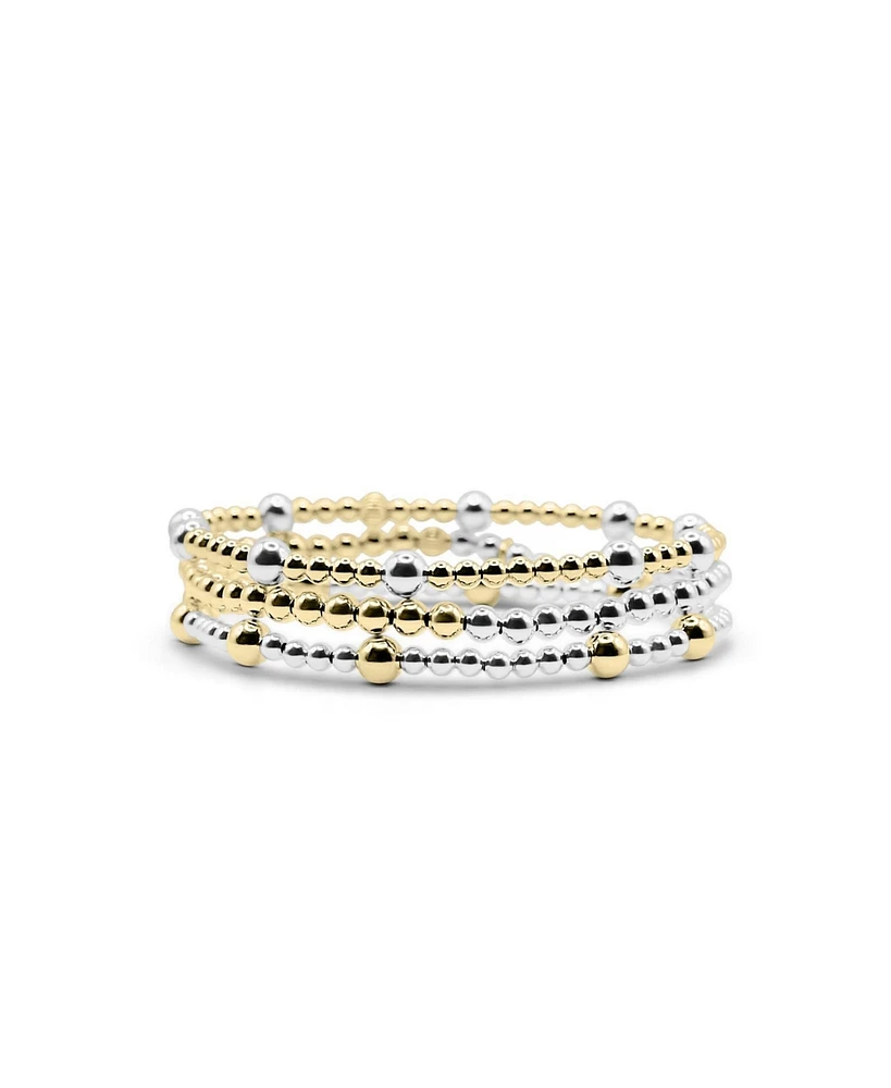 Non-Tarnishing 14k Gold Filled and Sterling Silver Set of 3 Bracelet Stack