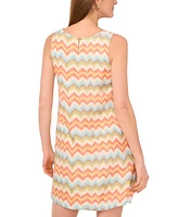 1.state Women's Sleeveless Square Neck Chevron Mini Dress