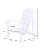Outsunny Wood Adirondack Chair, Wooden Outdoor & Patio Seating