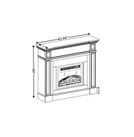 Electric Fireplace with Cherry Mantel and Realistic Stone Surround