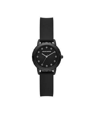 Skechers Women's Anaheim Three-Hand, Black Alloy Watch