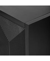 Sleek Storage Cabinet Sideboard Buffet with Vertical Line Design,Suitable for Study,Entrance and Living Room