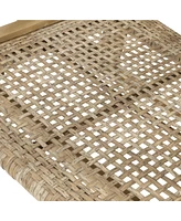 Acadia Wood and Woven Wicker Set of 2 Club Chairs for Outdoor Relaxation