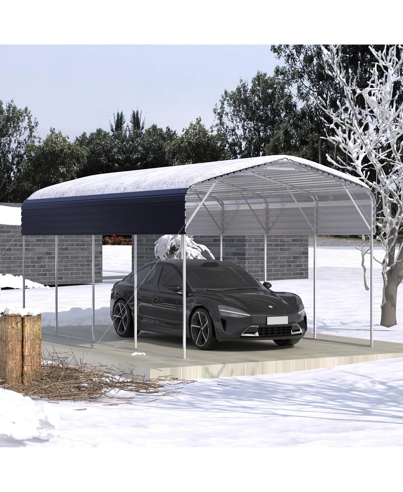Metal Carport 11x19 Ft Heavy Duty with Galvanized Steel Roof