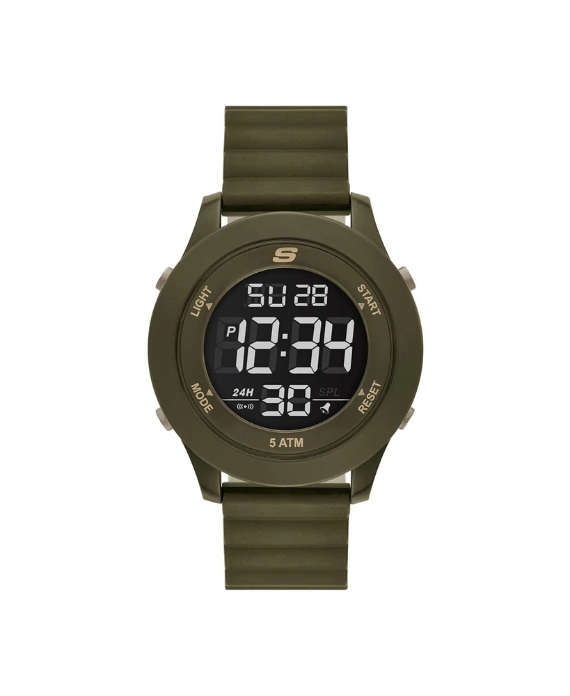 Skechers Men's Rosencrans Digital, Green Polycarbonate Watch