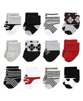 Little Treasure Baby Cotton Rich Terry Socks 24-Pack, Tuxedo, 0-6 Months