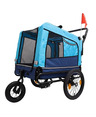 Outdoor Heavy Duty Foldable Utility Pet Stroller Dog Carriers Bicycle Trailer