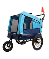 Outdoor Heavy Duty Foldable Utility Pet Stroller Dog Carriers Bicycle Trailer
