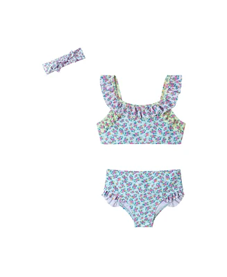 Toddler/Child Girls Floral Print Bikini w/Headband