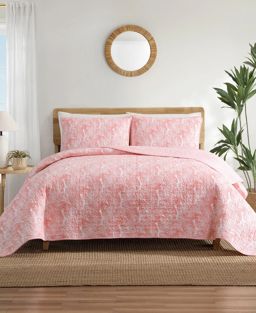 Tommy Bahama Home Distressed Water Leaves 3-Pc. Quilt Set