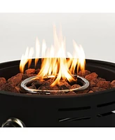 15 inch Outdoor Portable Propane Fire Pit, Tabletop Fire Pit with Quick Connect Regulator