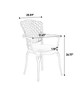 3-Piece Patio Bistro Set with Cushion and Umbrella Hole