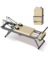 Pilates core bed, foldable home high quality, yoga studio with the same commercial fitness equipment, beige