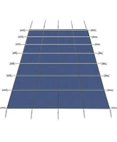 Inground Pool Safety Cover: 18x36ft Rectangle, Triple-Stitched, Blue Mesh