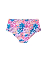 Toddler/Child Girls Floral Print Rib Long Sleeve Rash Guard Set