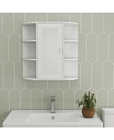 Wall-Mounted Medicine Cabinet with Mirror and Ample Storage (6 Open & 3 Adjustable Shelves)