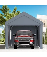 12' x 20' Portable Carport: Heavy Duty Garage with Roll-up Doors and Ventilation