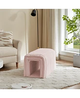 Corduroy Ottoman with Storage and Footrest: A Cat's Hideaway