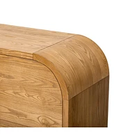 Retro 4-Door Buffet Cabinet with Large Storage (Natural)
