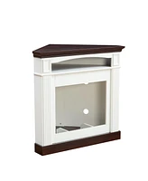 Corner Electric Fireplace with Mantel, Realistic Effects, Remote and Timer